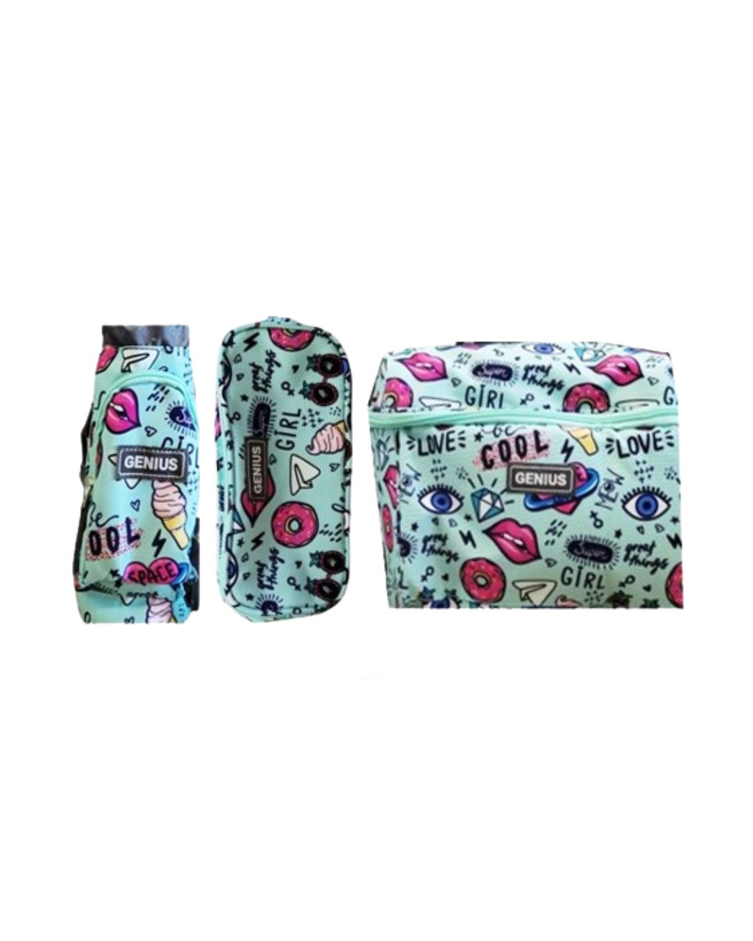 Genius 16" Pop Art Doodle School Bag Set