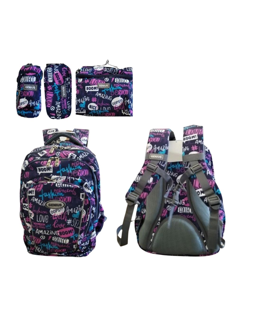 Genius 16" Graffiti School Bag Set
