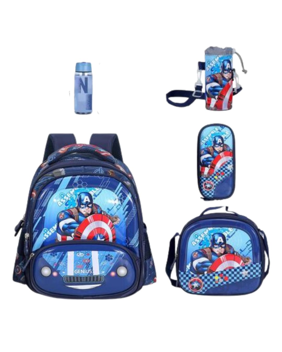 Genius Captain America School Bag Set – 12 Inch