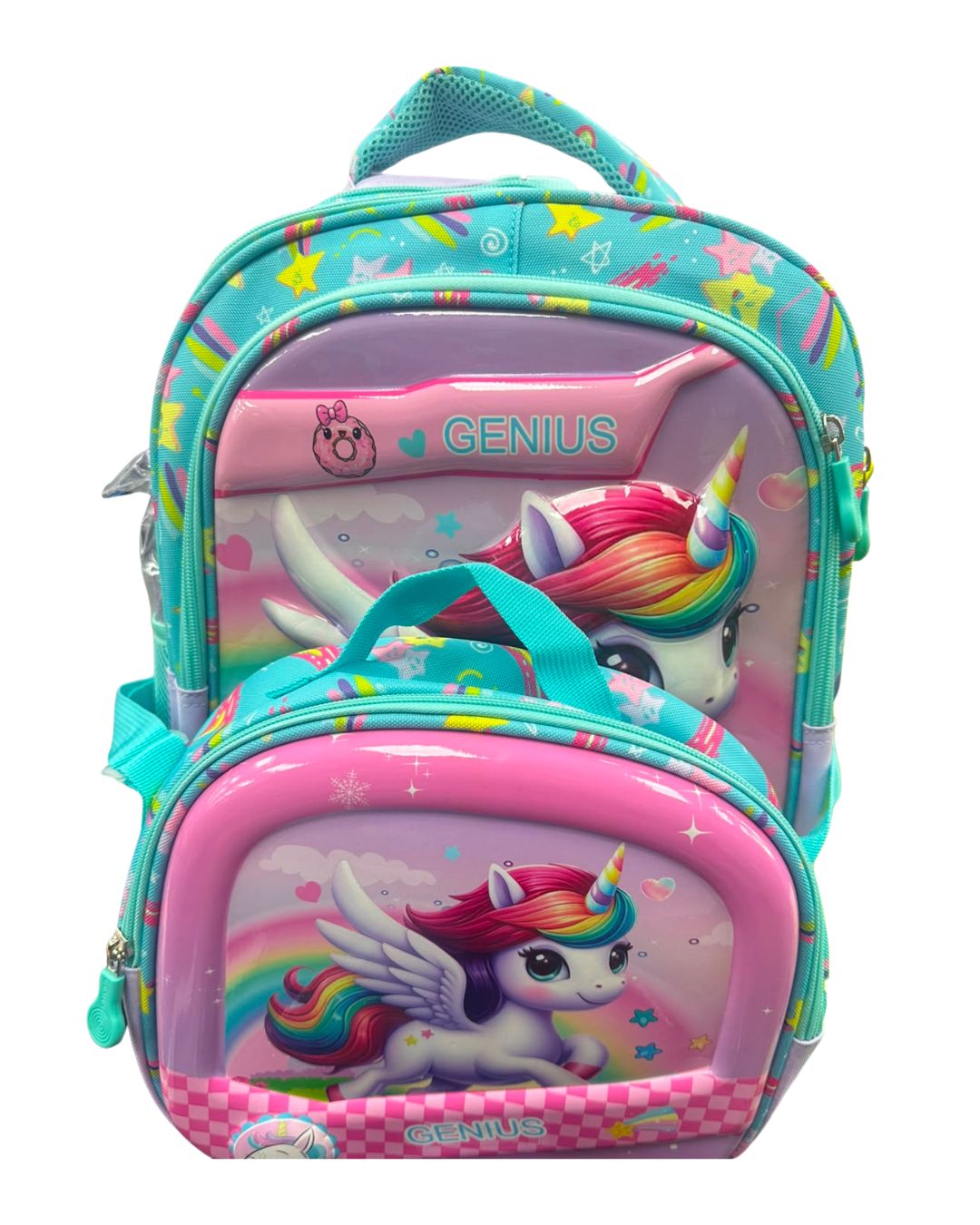Genius Unicorn Trolley School Bag Set
