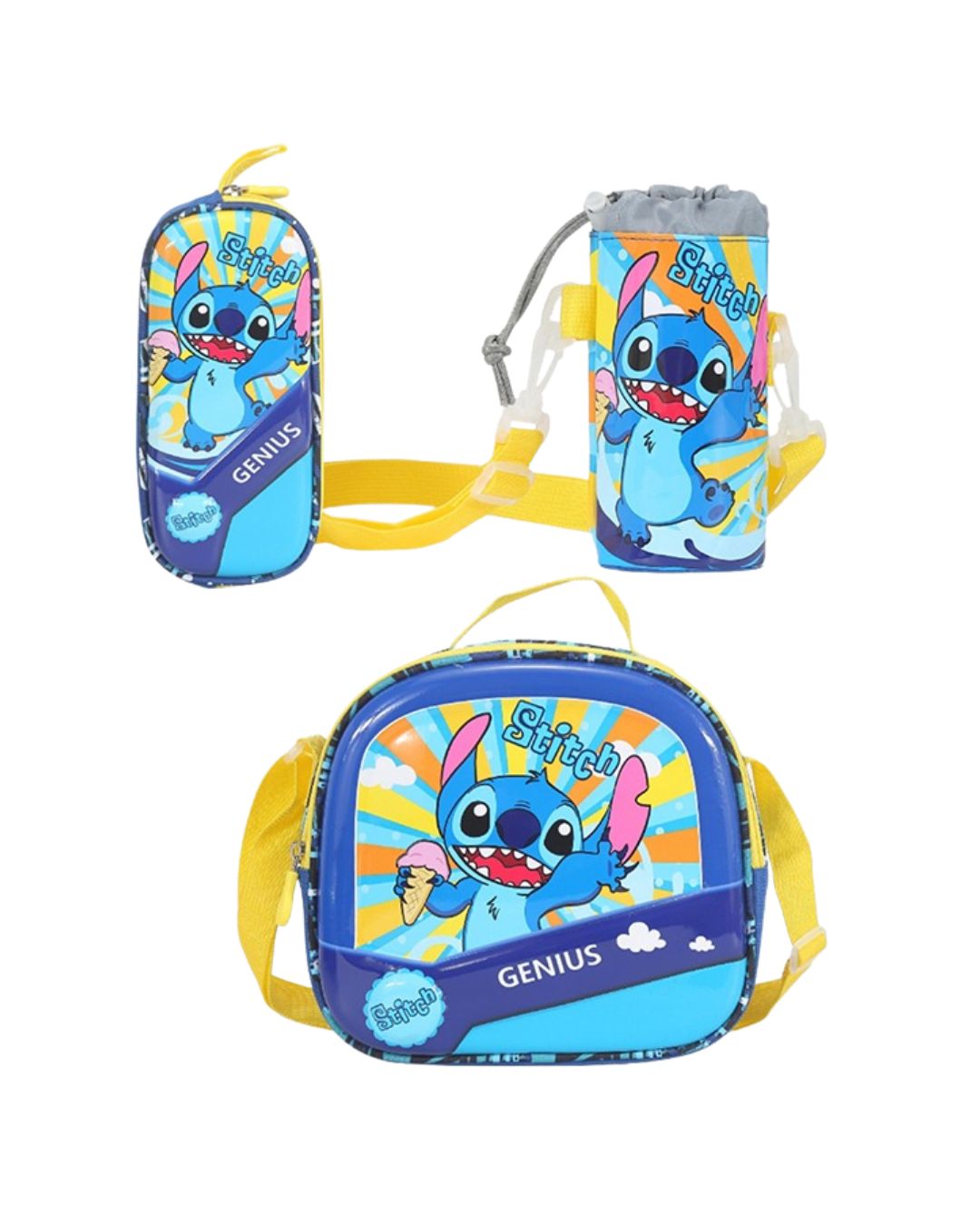 Genius 3D Stitch Kids Trolley Bag Set