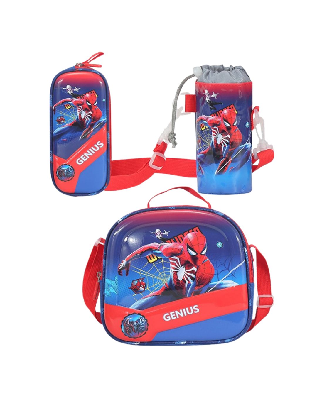 Genius Spiderman 12-Inch 3D Trolley Bag Set