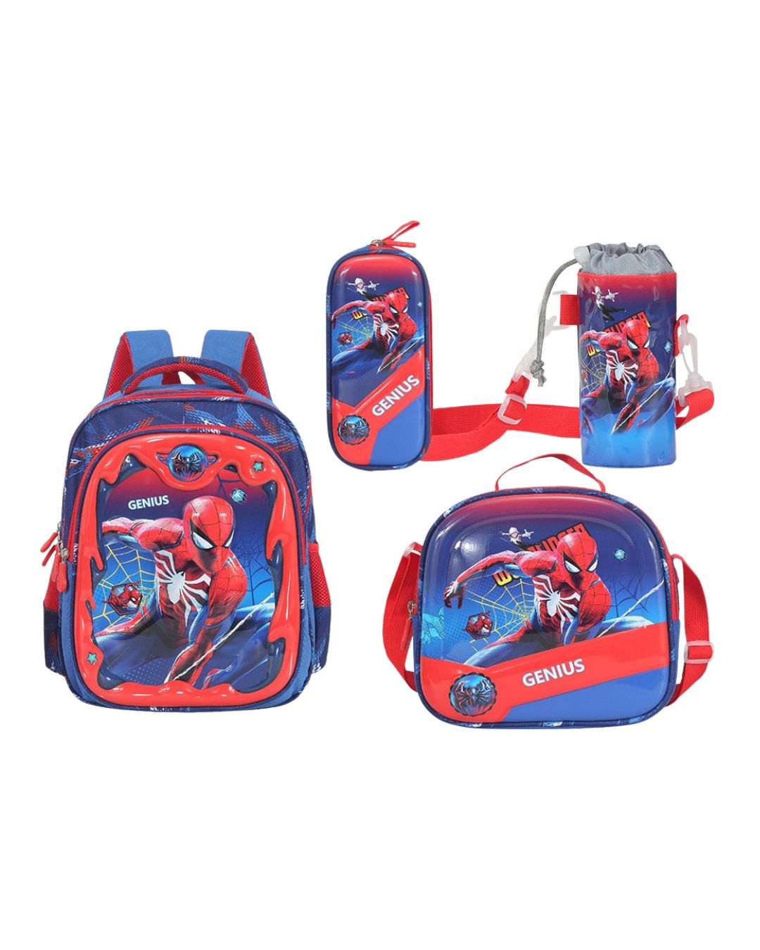 Genius Spider-Man 3D 12-Inch School Bag Set