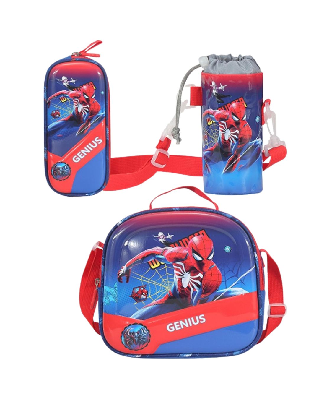 Genius Spider-Man 3D 12-Inch School Bag Set
