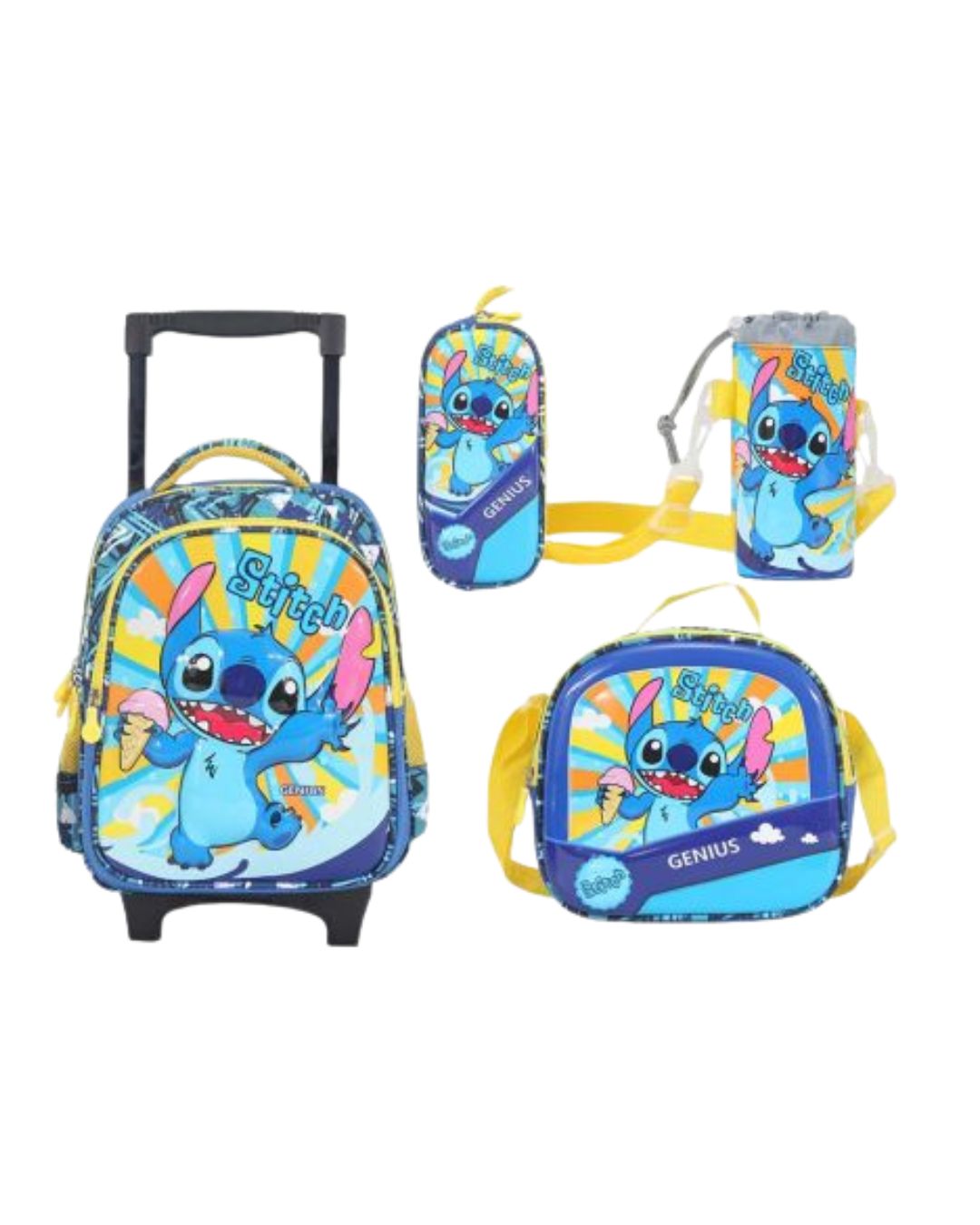 Genius Stitch Trolley School Bag Set