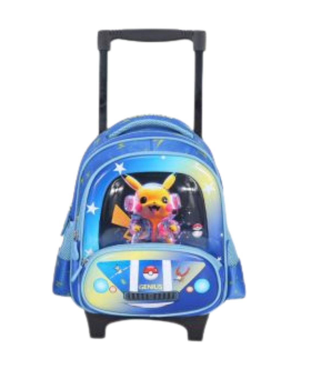 Genius Pikachu 3D 14-Inch Trolley School Bag Set