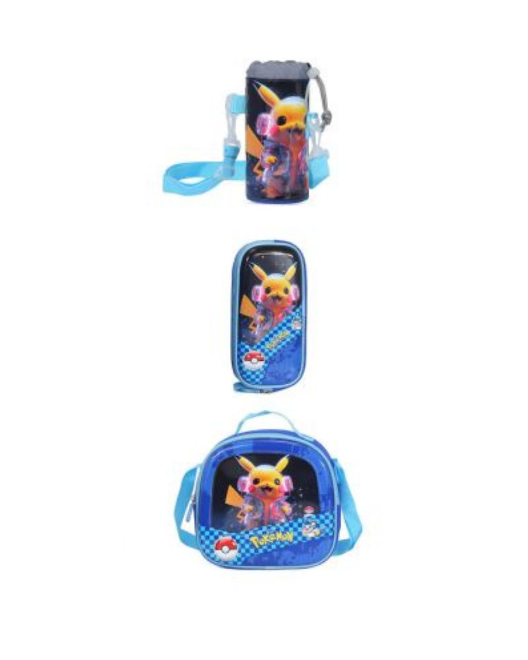 Genius Pikachu 3D 14-Inch Trolley School Bag Set