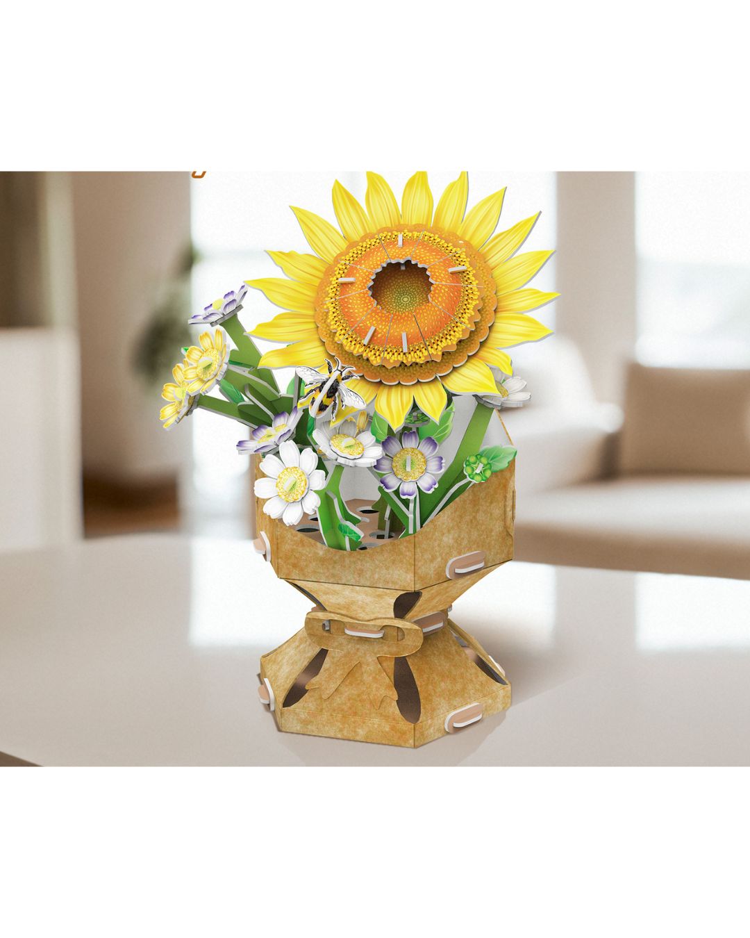 CubicFun 3D Sunflower Bouquet Puzzle – 102 Pieces