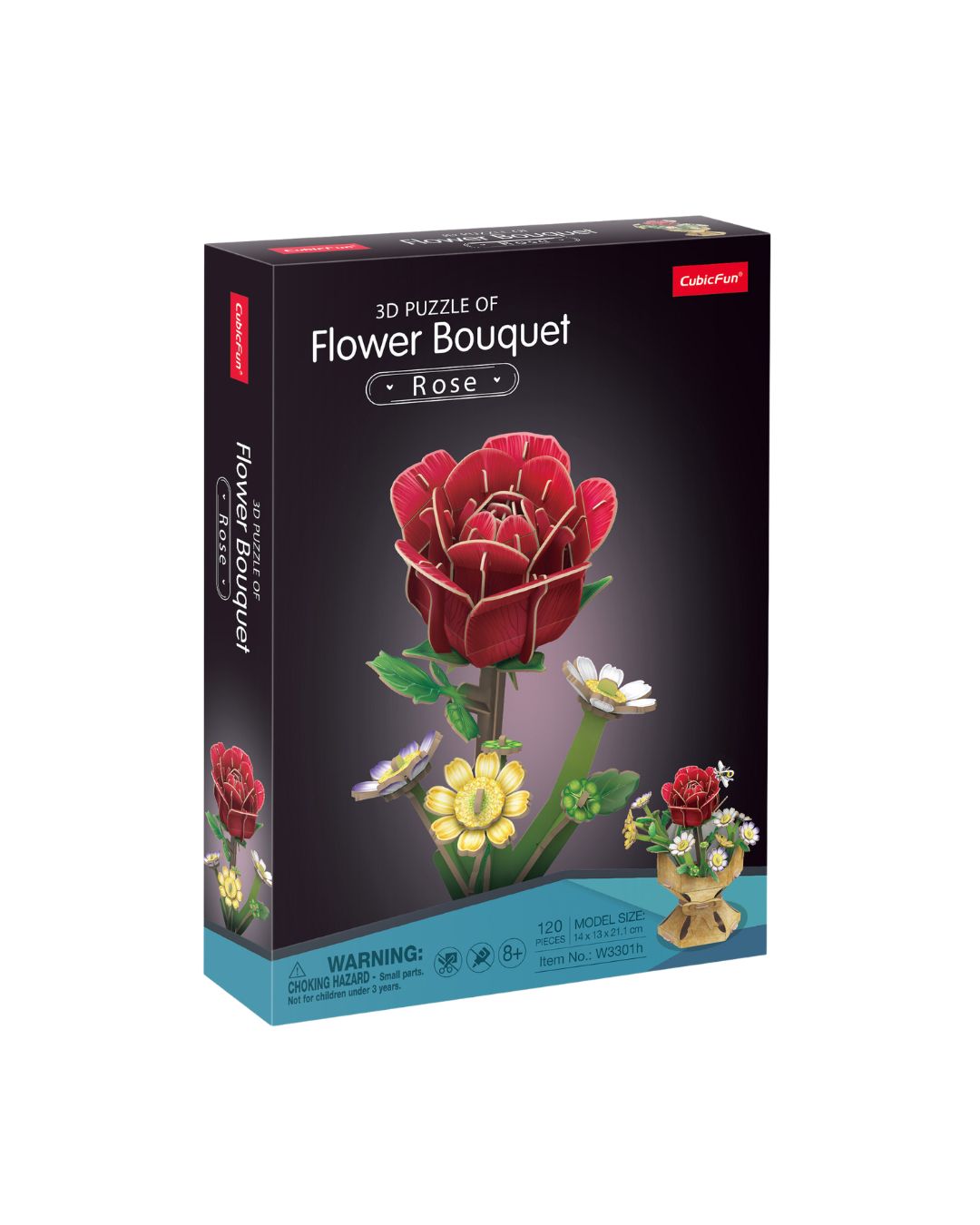 CubicFun 3D Flower Bouquet Rose Puzzle – 120 Pieces