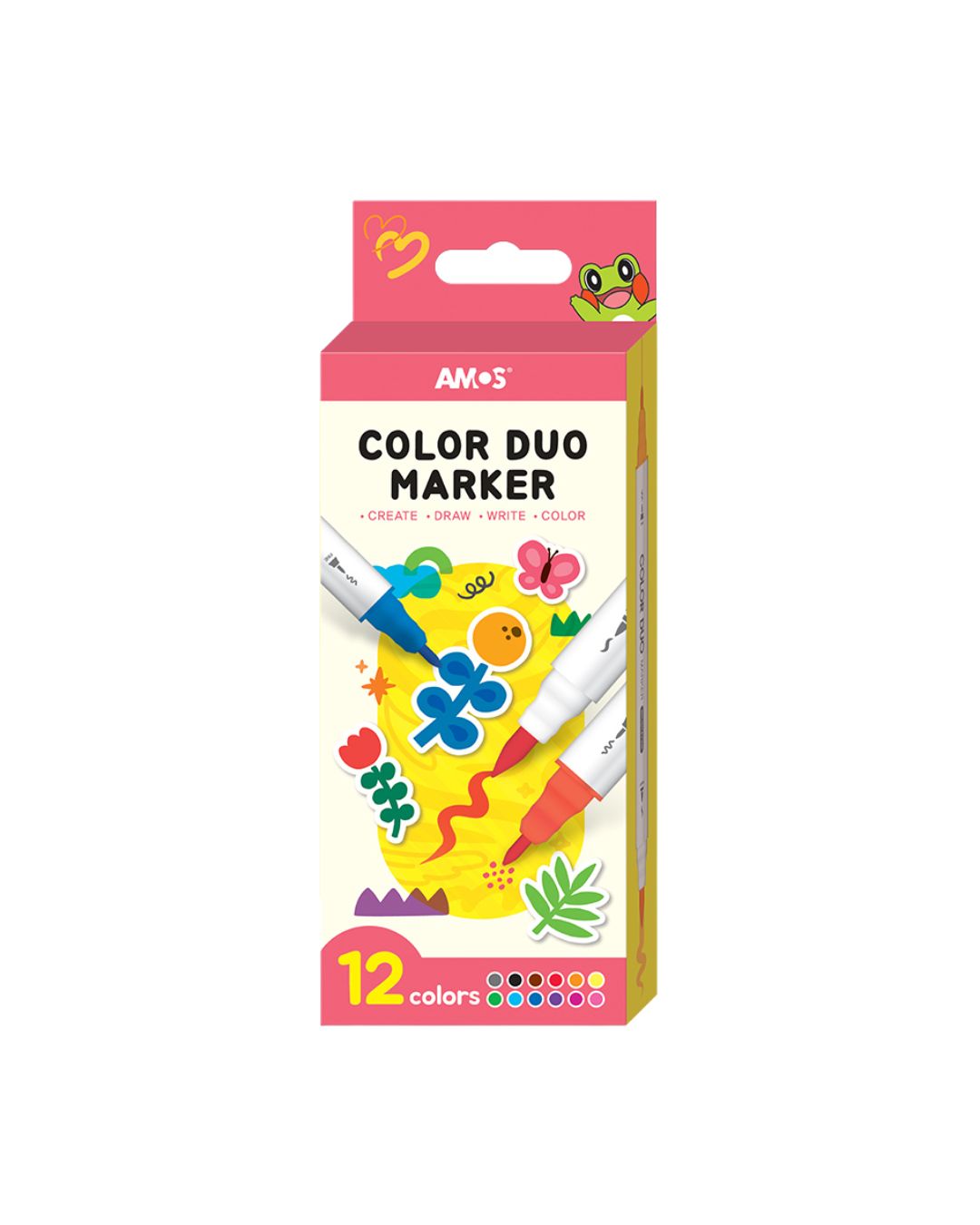 AMOS Color Duo Markers – 12 Colors