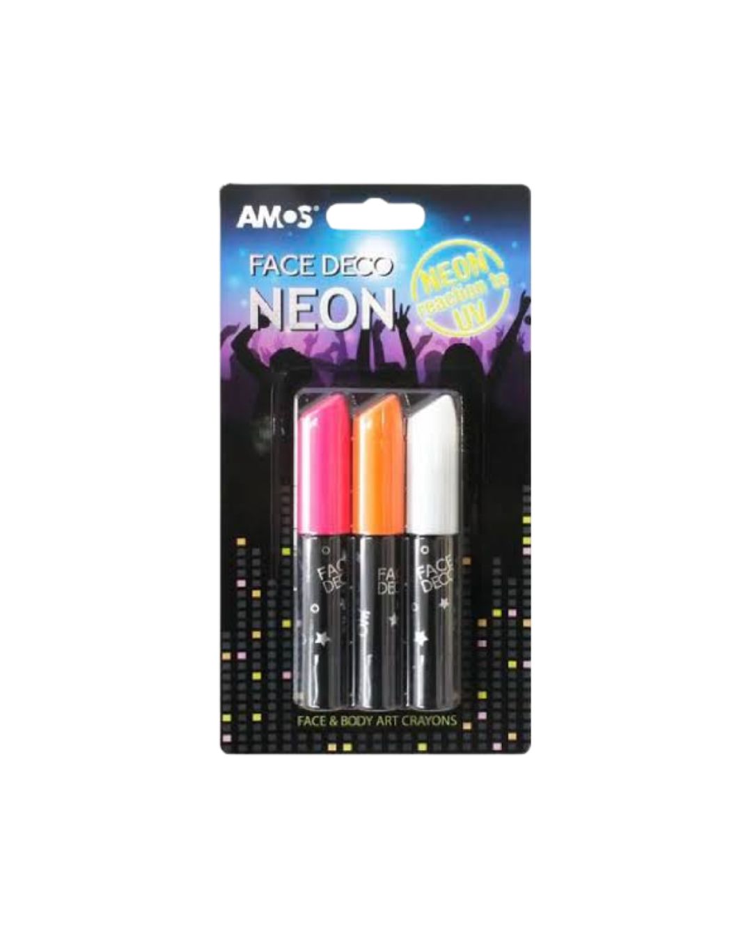 AMOS Face Deco Neon Crayons – 3 Pack