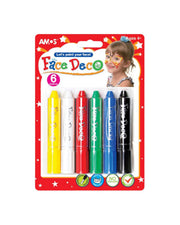 AMOS Face & Body Paint Crayons – 6 Colors