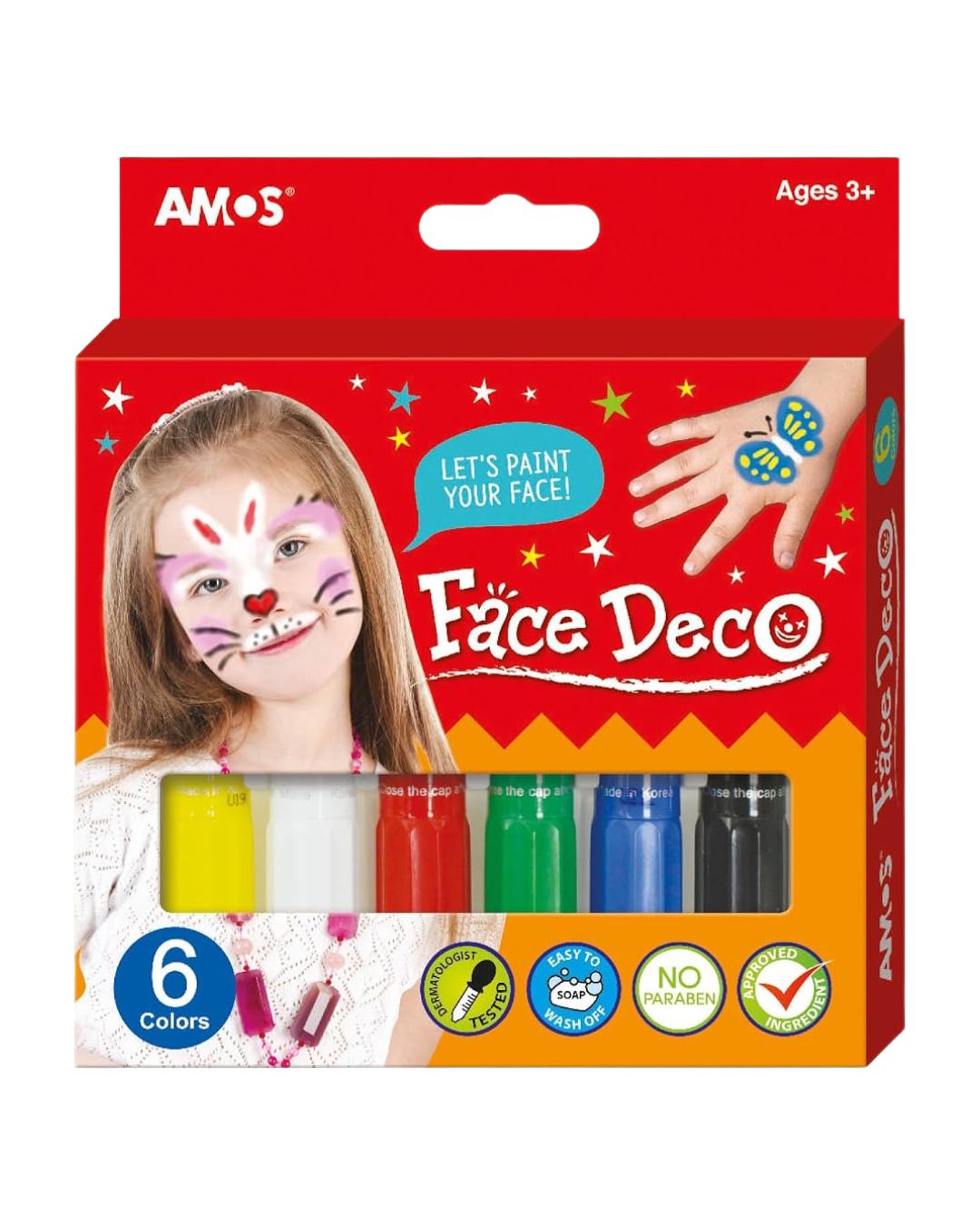 AMOS Face Deco Face Paint Sticks – 6 Colors