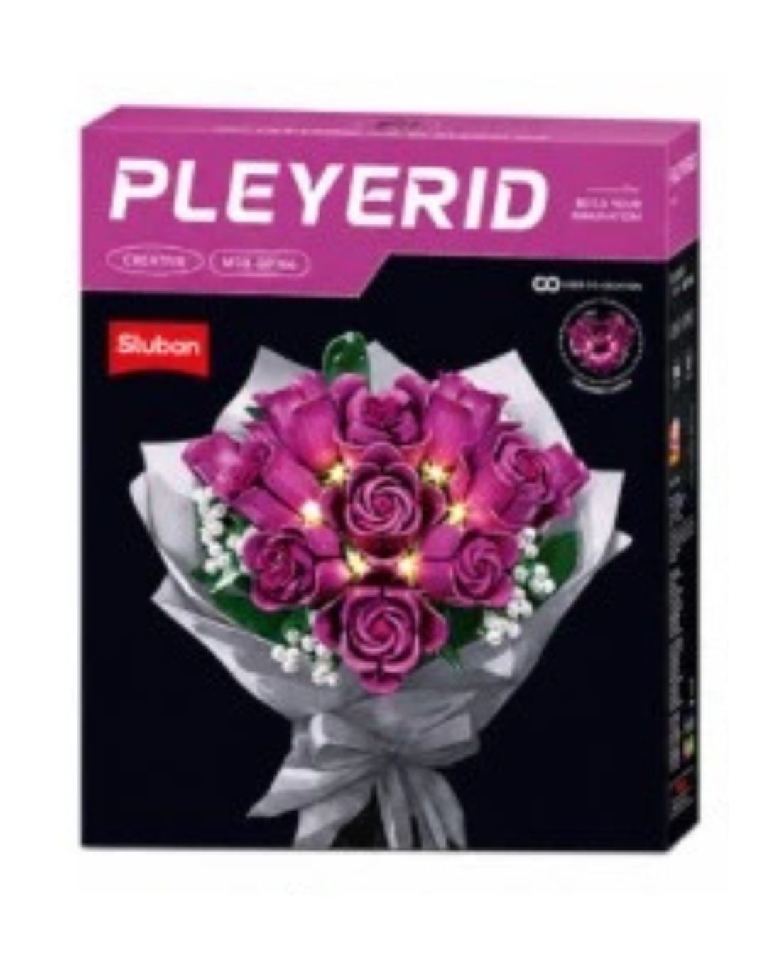 Sluban Purple Rose Bouquet – 654 Pieces