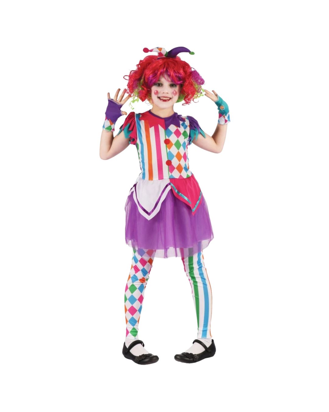 Rainbow Clown Girl Costume