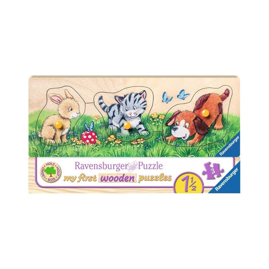 Ravensburger My First Wooden Puzzle Cute Baby Animals (3 Pieces)