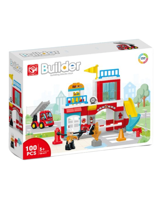 Builder Brand Fire Station Building Block Set