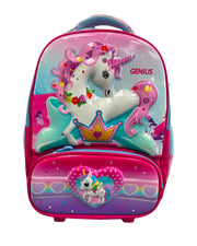 Genius 4-Piece Unicorn Trolley Backpack Set