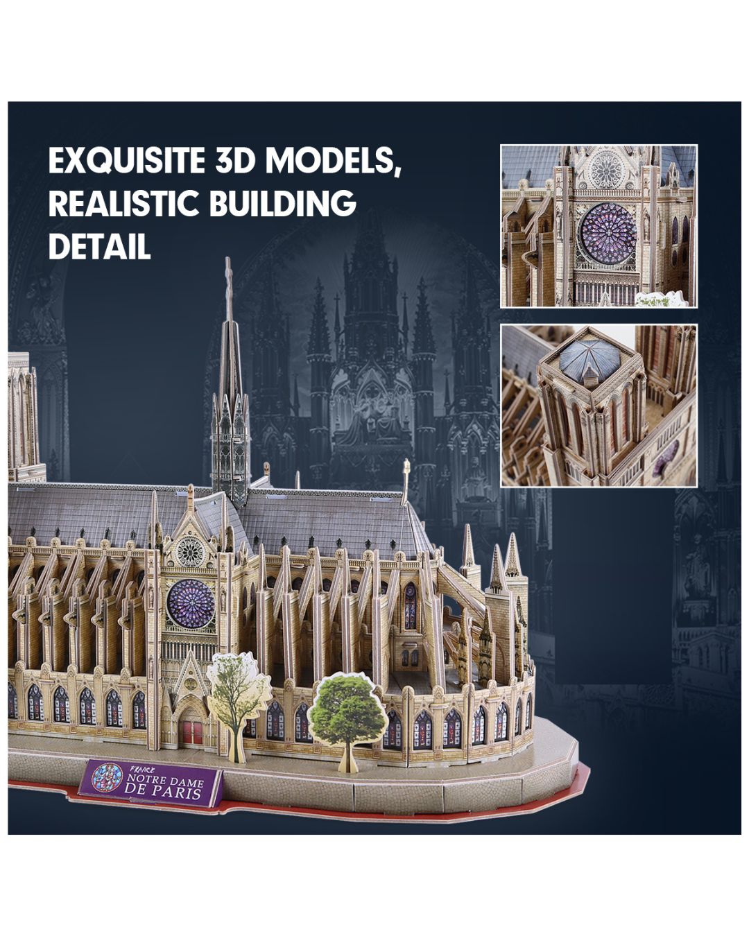 CubicFun Notre Dame de Paris 3D Puzzle – 128 Pieces
