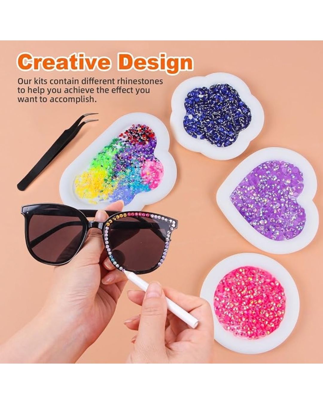 28-Color Jelly Resin Rhinestone Bedazzling Craft Kit