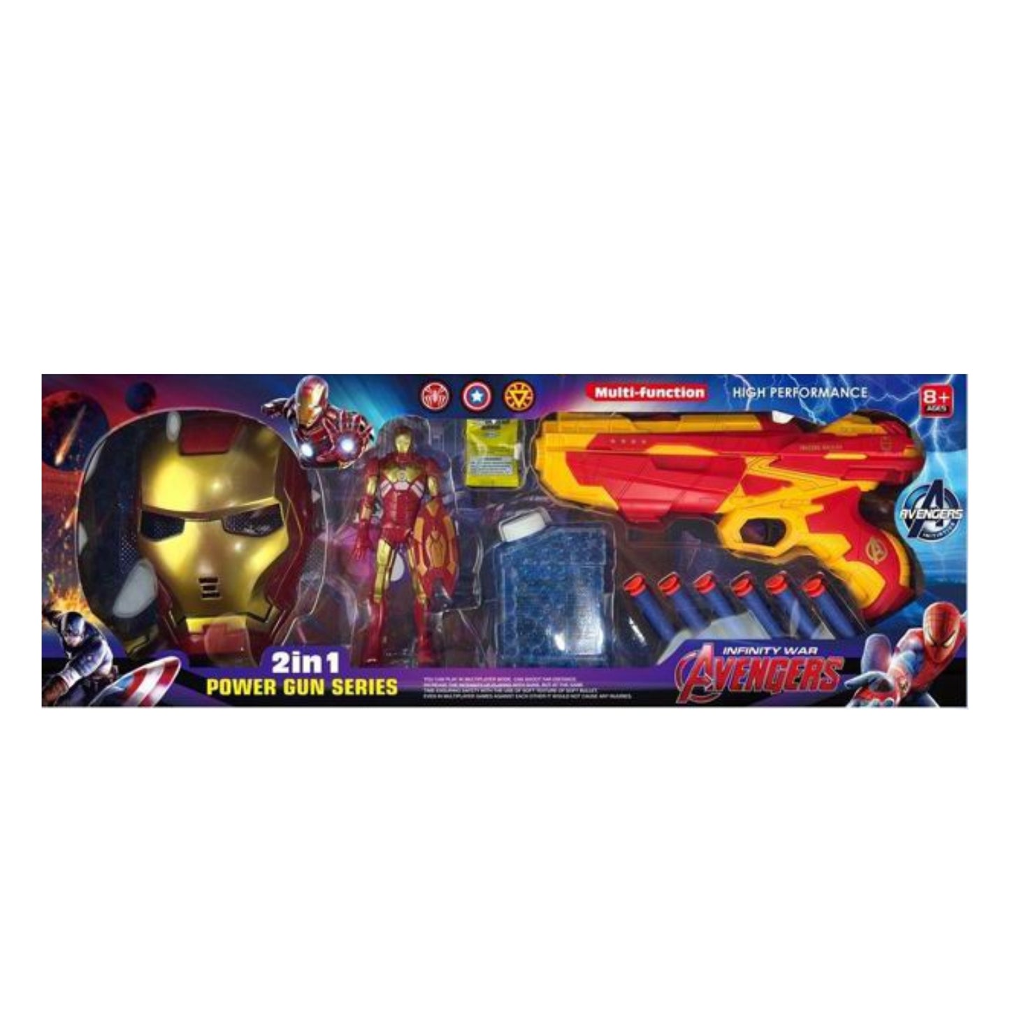 Marvel Civil War Iron Man 2 in 1 Power Gun Series