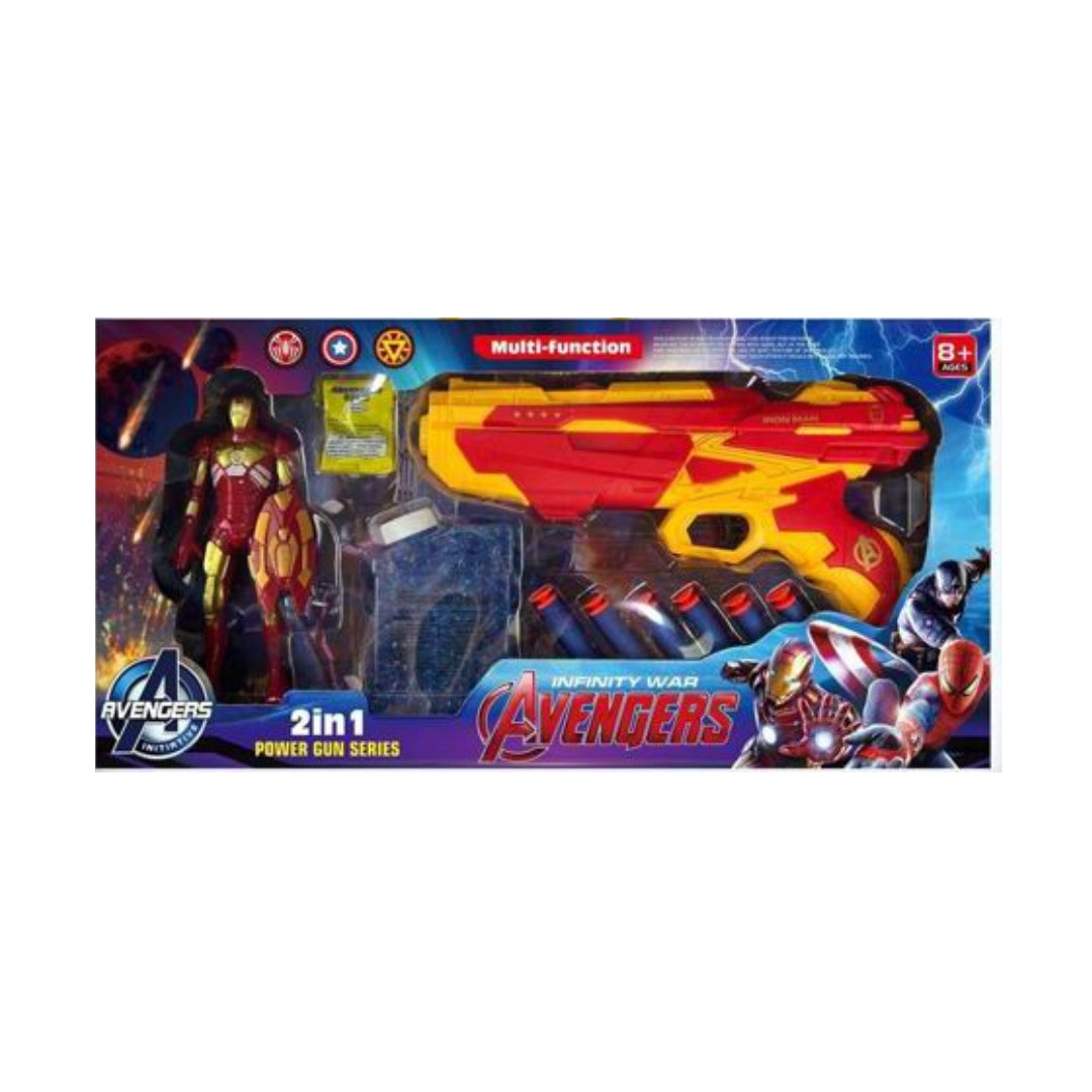 Marvel Civil War Iron Man 2 in 1 Power Gun Series