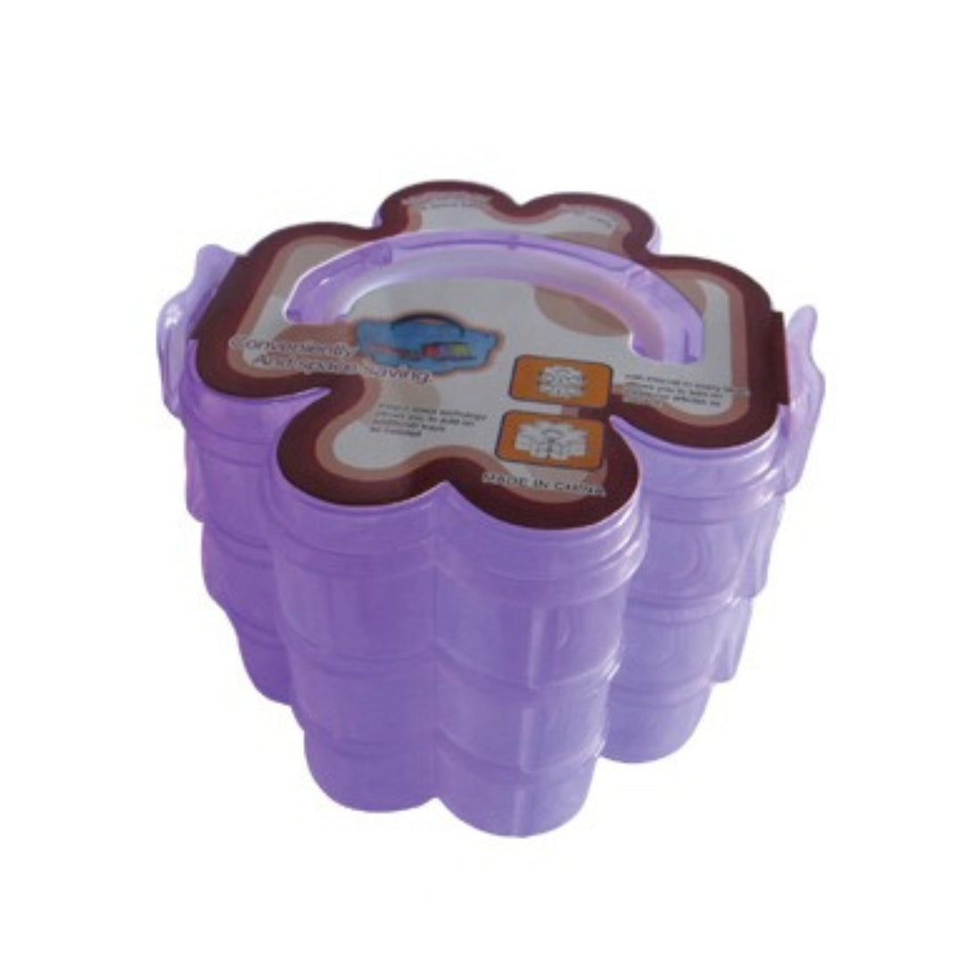 Flower Three Layer Jewelry Box (Purple)