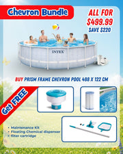 Intex Prism Frame Chevron Pool Bundle 488 x 122 cm