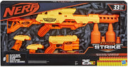 Nerf Alpha Strike Battalion Set with four blasters, foam darts, targets, and a large blaster with an attached scope.