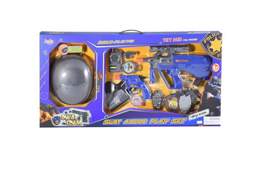 Picture of Swat Action Playset Gun With Handcuffs Casque