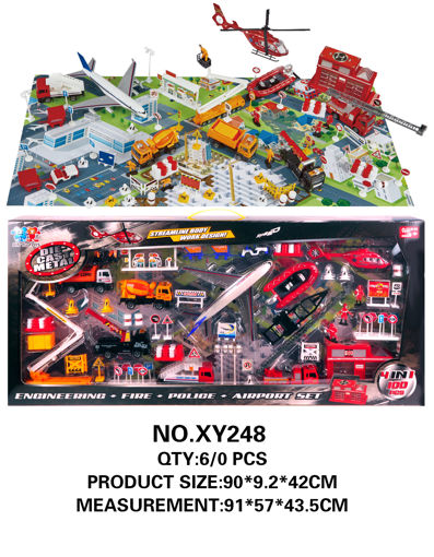 Picture of 4 In 1 Fire Police Construction Airplane Station 100Pcs