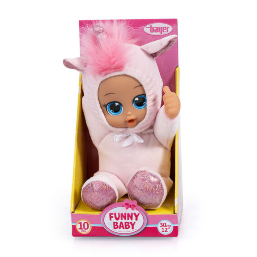 Picture of Bayer Funny Baby Unicorn Doll 30Cm