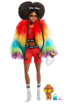 Picture of Barbie Extra Doll In Furry Rainbow Coat with Pet