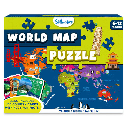 Picture of Skillmatics World Map Puzzle (96 Pieces)